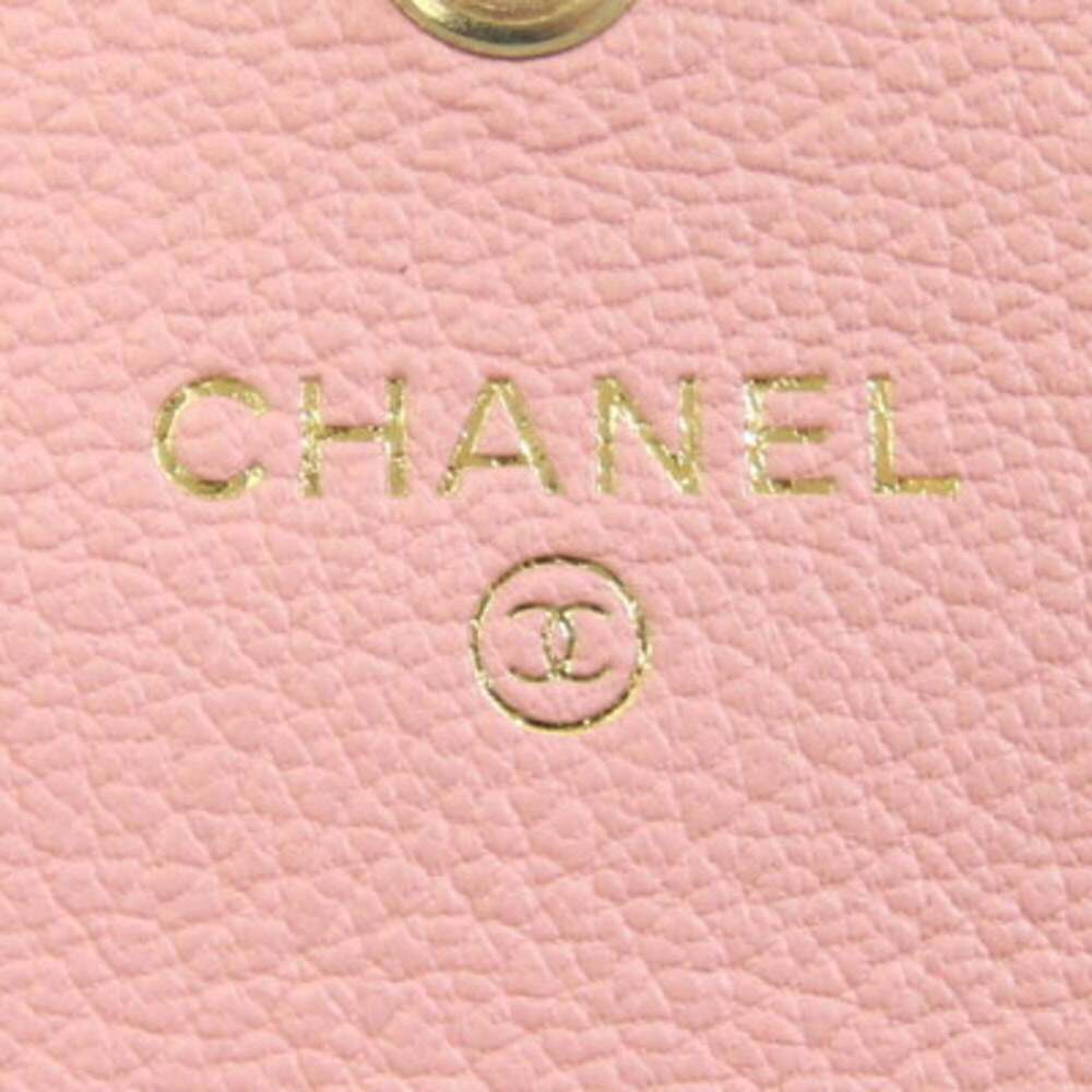 CHANEL Authentic Pink Leather Logo Wallet - Picture 5 of 8